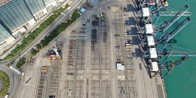 没货了，香港集装箱码头部分用地已经停用